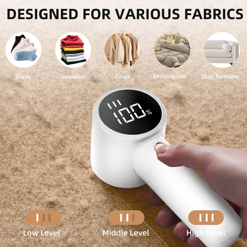 【Lentorgi】Electric fabric shaver, portable hair remover, Mite Removal,pet home, rechargeable, lint collection container, LED digital display, 6-blade blade, safety lock, 3 speeds, 2600mAh, lasts for 1 hour, suitable for clothes, sweaters, sheets, sofa 【Lentorgi】Electric fabric shaver, portable hair remover, Mite Removal,pet home, rechargeable, lint collection container, LED digital display, 6-blade blade, safety lock, 3 speeds, 2600mAh, lasts for 1 hour, suitable for clothes, sweaters, sheets, sofa