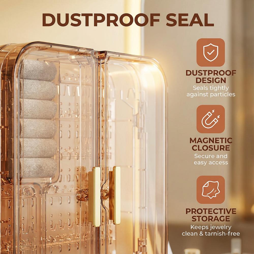 Wall Mounted Jewelry Storage Rack, Clear Jewelry Display Rack, Jewelry Organizer, Home Organizer for Earrings & Necklace & Bracelet, Boxes, Jewelry Holder Organizer