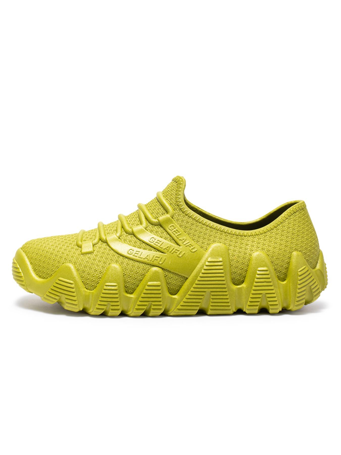 2026 Spring Summer New 39-45 Size Octopus Sole Flyknit Sports Shoes, Mustard Breathable Slip-On Hiking Shoes, Couple Soft Bottom Durable Climbing Casual Shoes