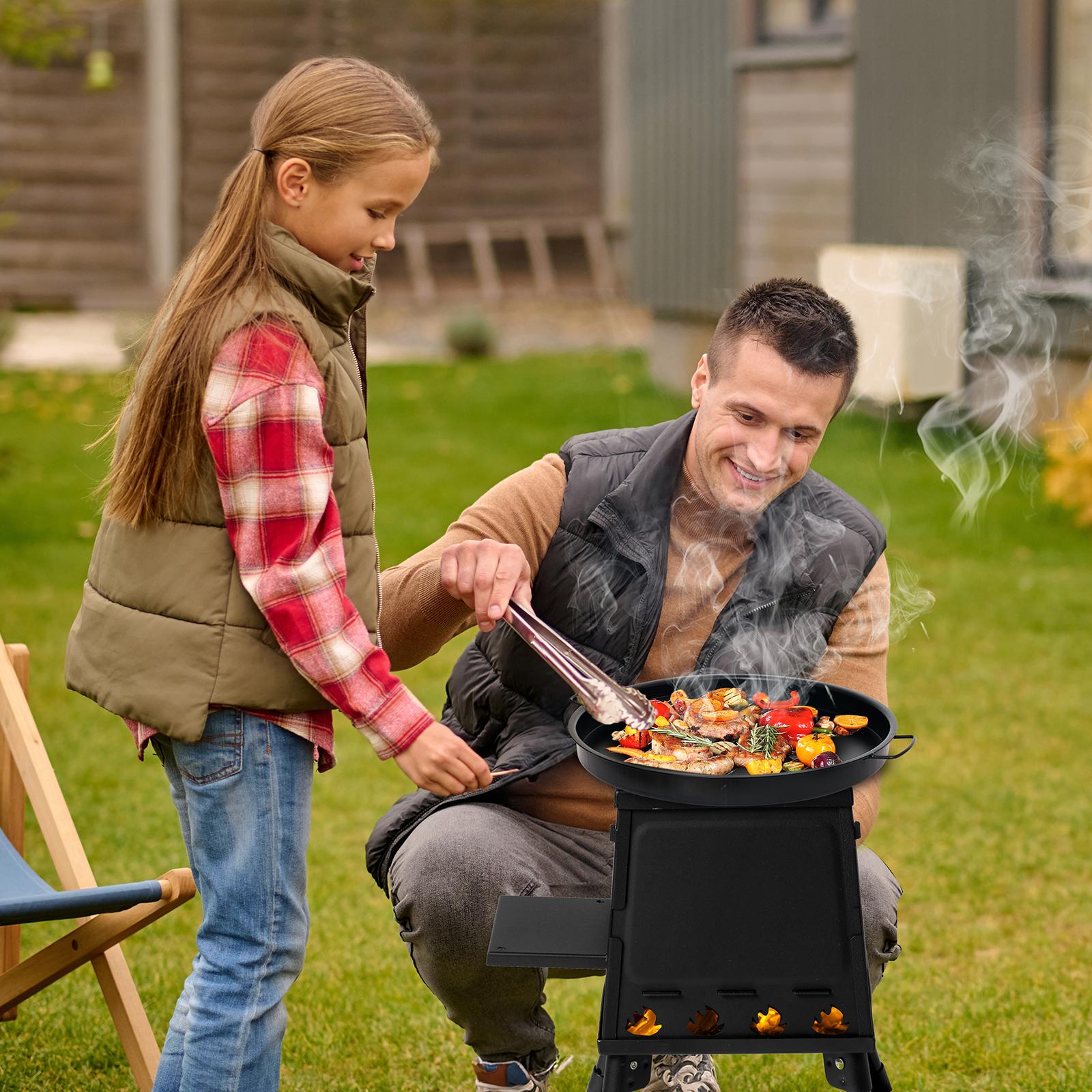 Wood Burning Camp Stove, Portable Camping Wood Stove, Black Woodstove with Carrying Case for Backpacking Outdoor Cooking