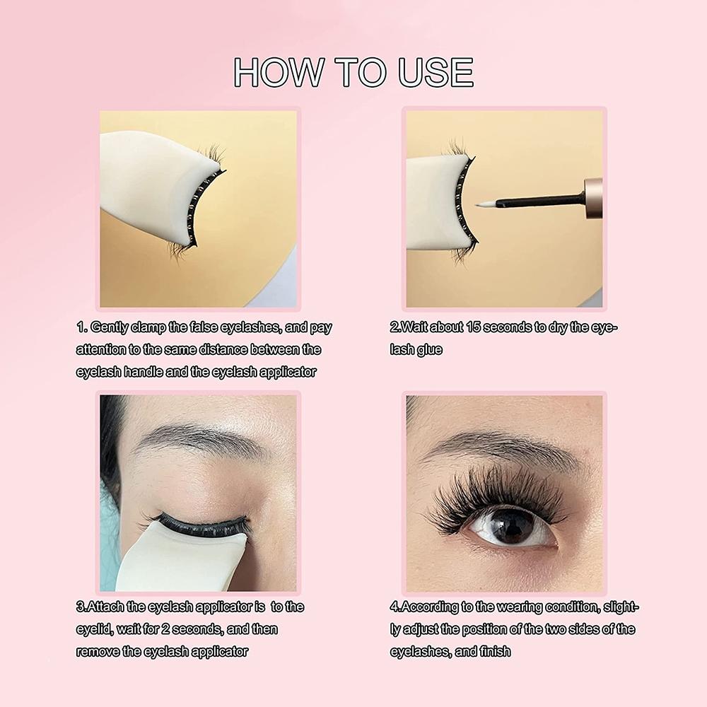 False Eyelashes Applicator, Daily Use Eyelash Extension False Cluster Lashes Applicator Tool, False Eyelash Applicator Tool, Eyelash Auxiliary Clip, Eyelash Makeup Tool, Cosmetic, Individual Eyelash Kit Tool