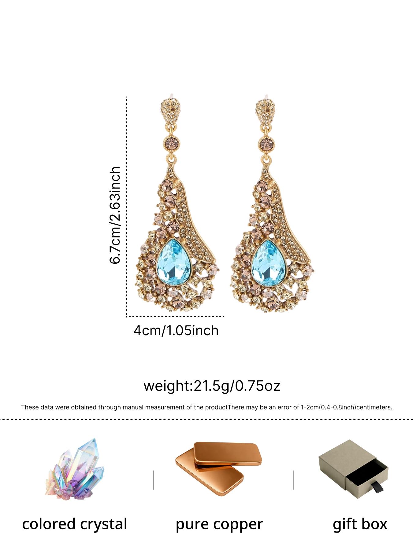 A pair of vintage noble teardrop shaped sapphire pendant earrings, suitable for daily wear, vacation dates, and other occasions, and also a surprising and exquisite small gift.