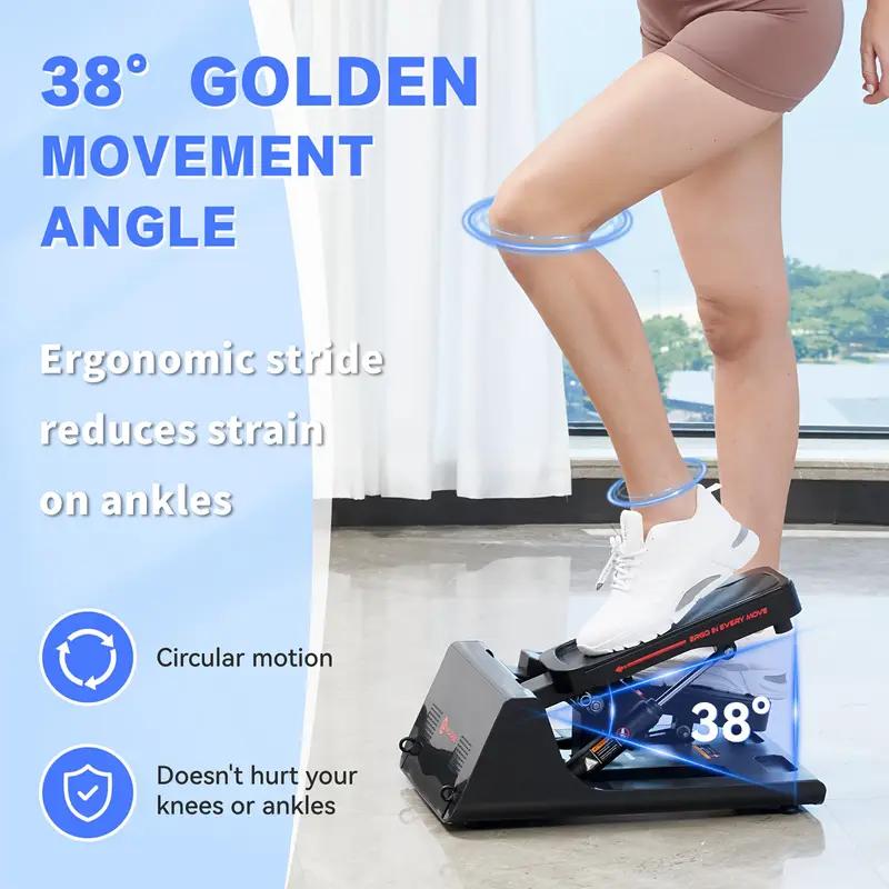 Mini Stepper for Home, 300LB Capacity Quiet Stair Stepper with Bands - Compact PVC Fitness Equipment with LCD Display, Perfect for Small Spaces & Apartment Workouts