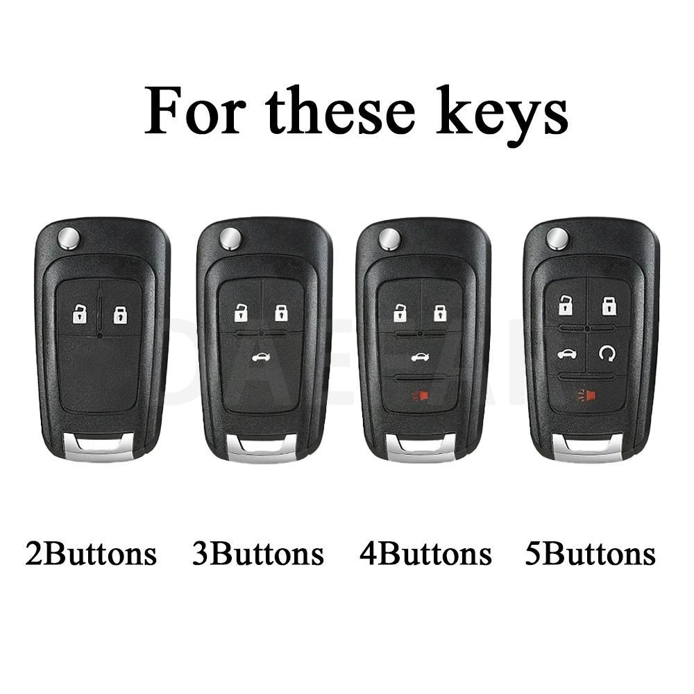 For Chevrolet Car Key Fob for Chevrolet Chevy Cruze Malibu Camaro Aveo Equinox Impala Sonic 2 3 4 5 Buttons TPU Smart Key Case