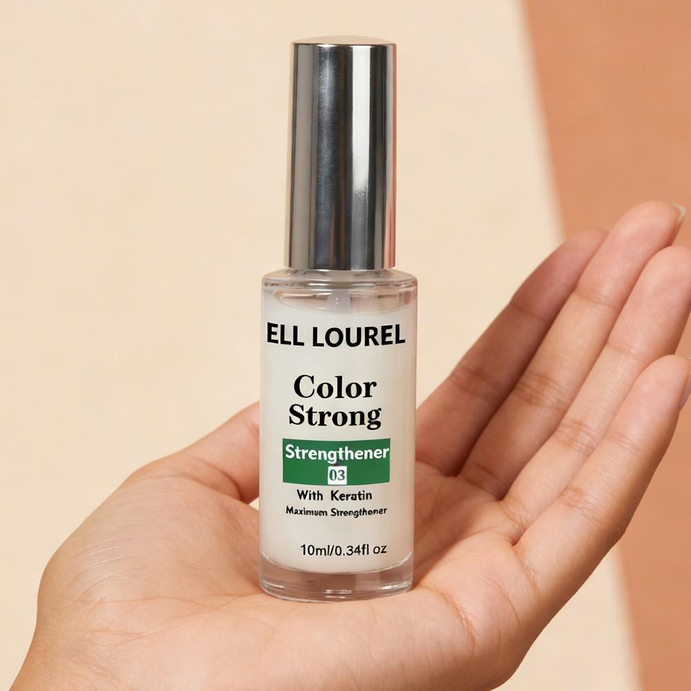 ELL LOUREL Gel Strong Nail Strengthener, 10ml Quick-Dry Nail Hardener & Repair Treatment, for Soft, Fragile & Brittle Nails, Strengthens Nail Beds, Prevents Brittle & Breaks with Long-Lasting Protection, Salon-Quality Finish, Daily Nail Care Serum Oil.