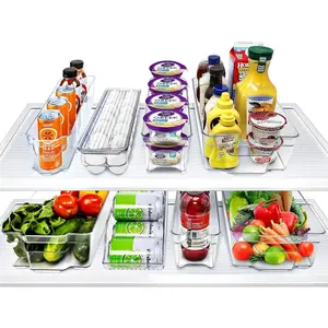 Fridge Organizer Bins – Set of 8 Refrigerator Organizers and Storage Containers, Stackable Freezer Bins and House Essentials for New Home, BPA-Free Pantry Drawer Organizers