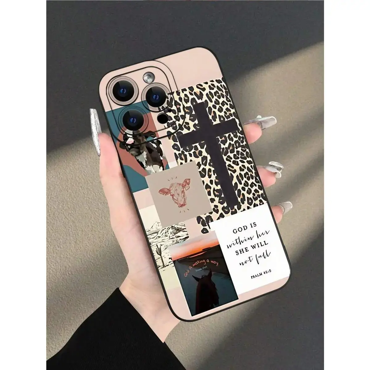 Luxury Western Religious Pattern Smartphone Case - Shockproof, Aesthetic, Cute, Personalized, Lens Protrusion Protection Casing