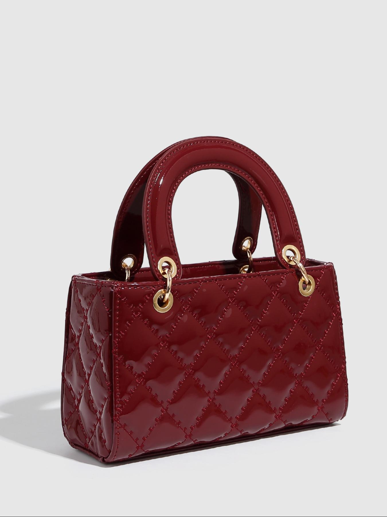 Christmas PU Leather Bag, Elegant Plaid Handbag for Women, Versatile Summer New Painted Leather Crossbody Bag, Fashion Shoulder Clutch, Casual Shoulder Bag