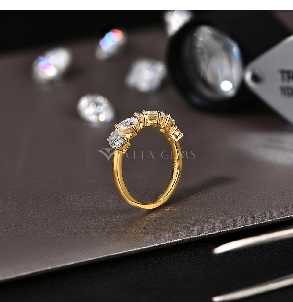 Pear&Round&Oval Cut sparkling Synthetic Moissanite ring D Color VVS1  Anniversary Gift R142 SpringStatements