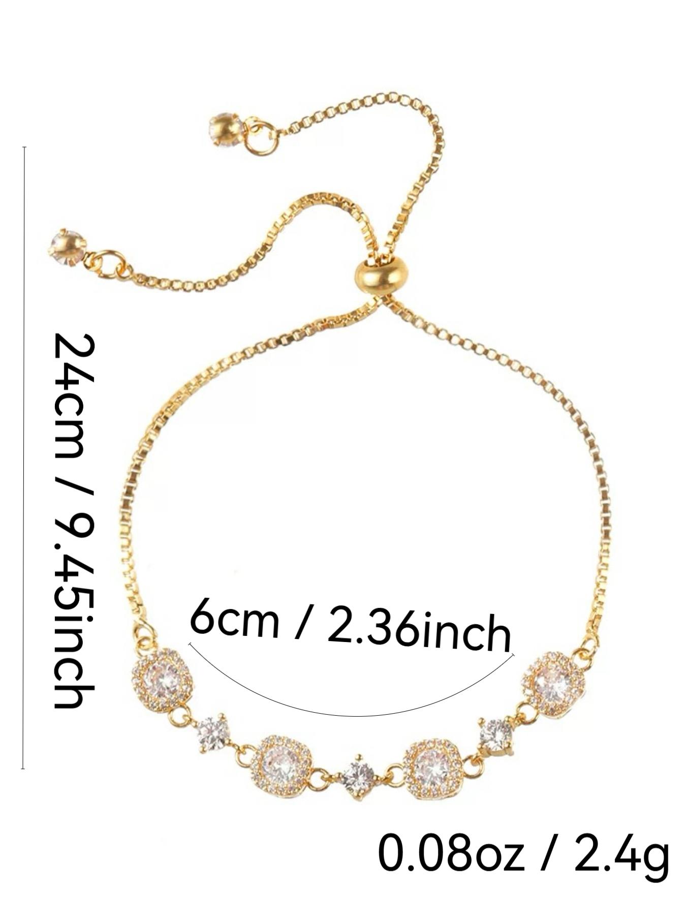 Elegant Zirconia Bracelet for Women, Adjustable Drawstring Design, Perfect for Daily Commute & Date, Stylish Accessory