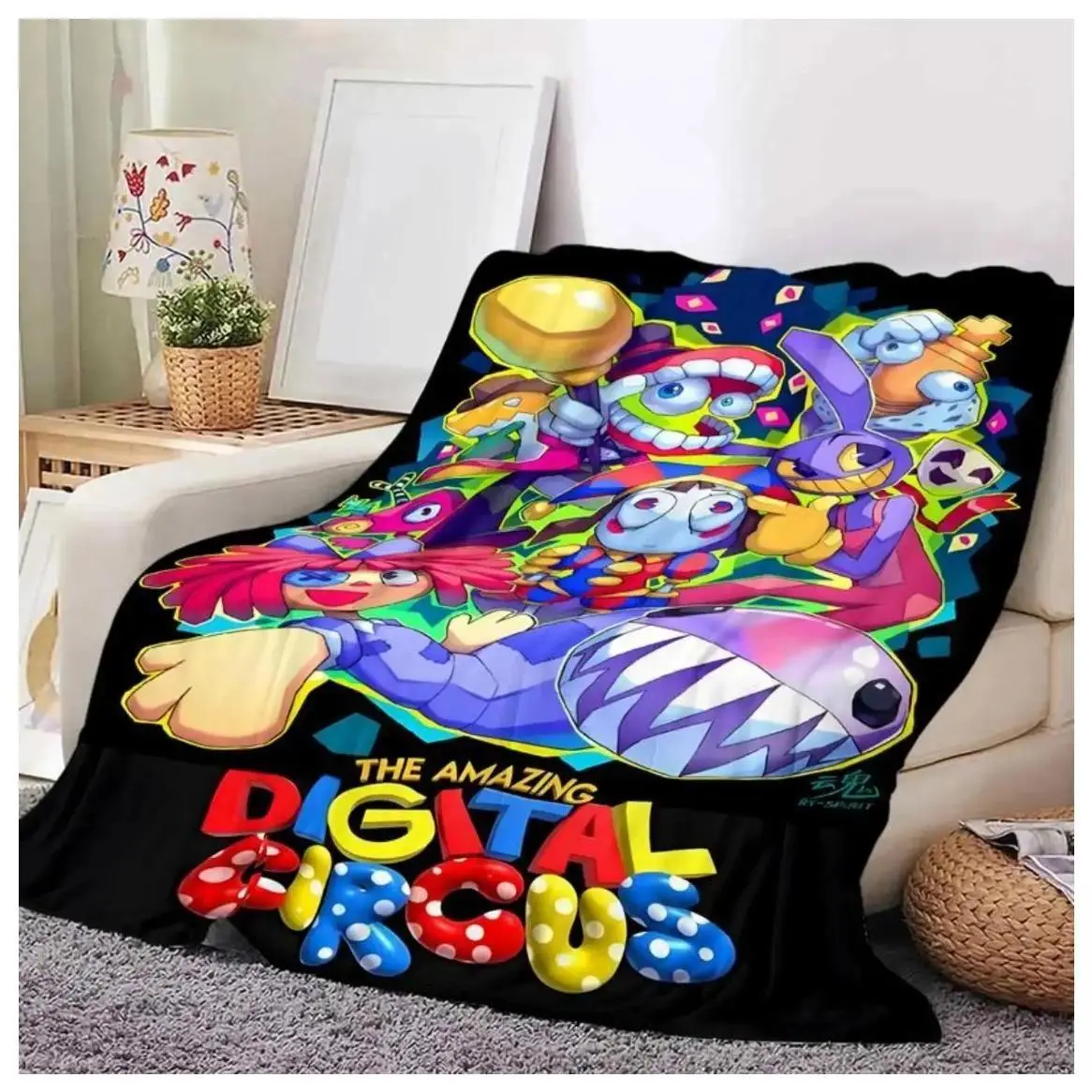 Digital Circus Blanket for Couch | Cozy Fidget Blanket | Home Goods Blankets Gift Ideas