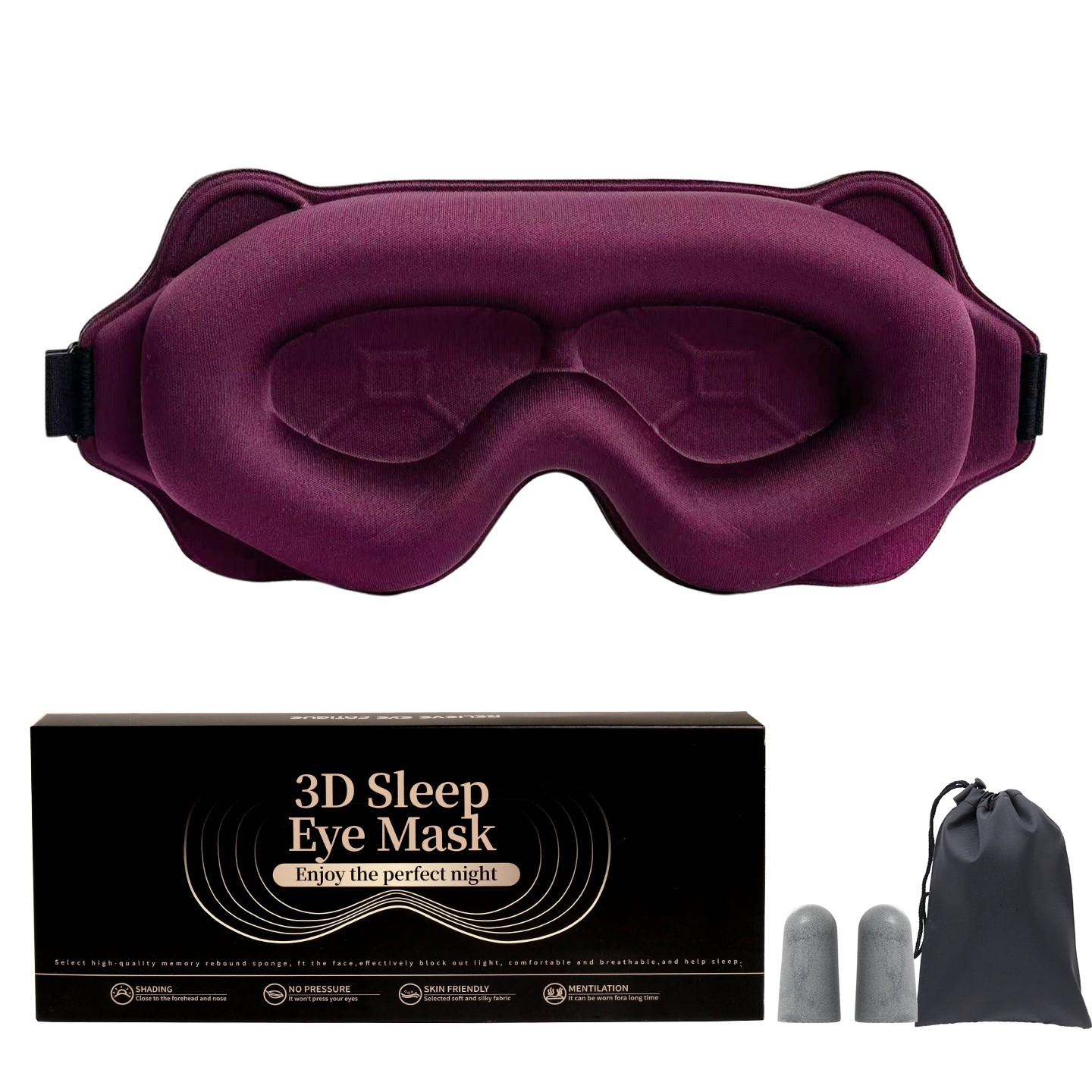 3D stereoscopic sleep eye mask, designed to extend eyelashes, with adjustable shoulder straps for molded masks at night, and a 100% light blocking eye mask, suitable for travel, yoga, and napping