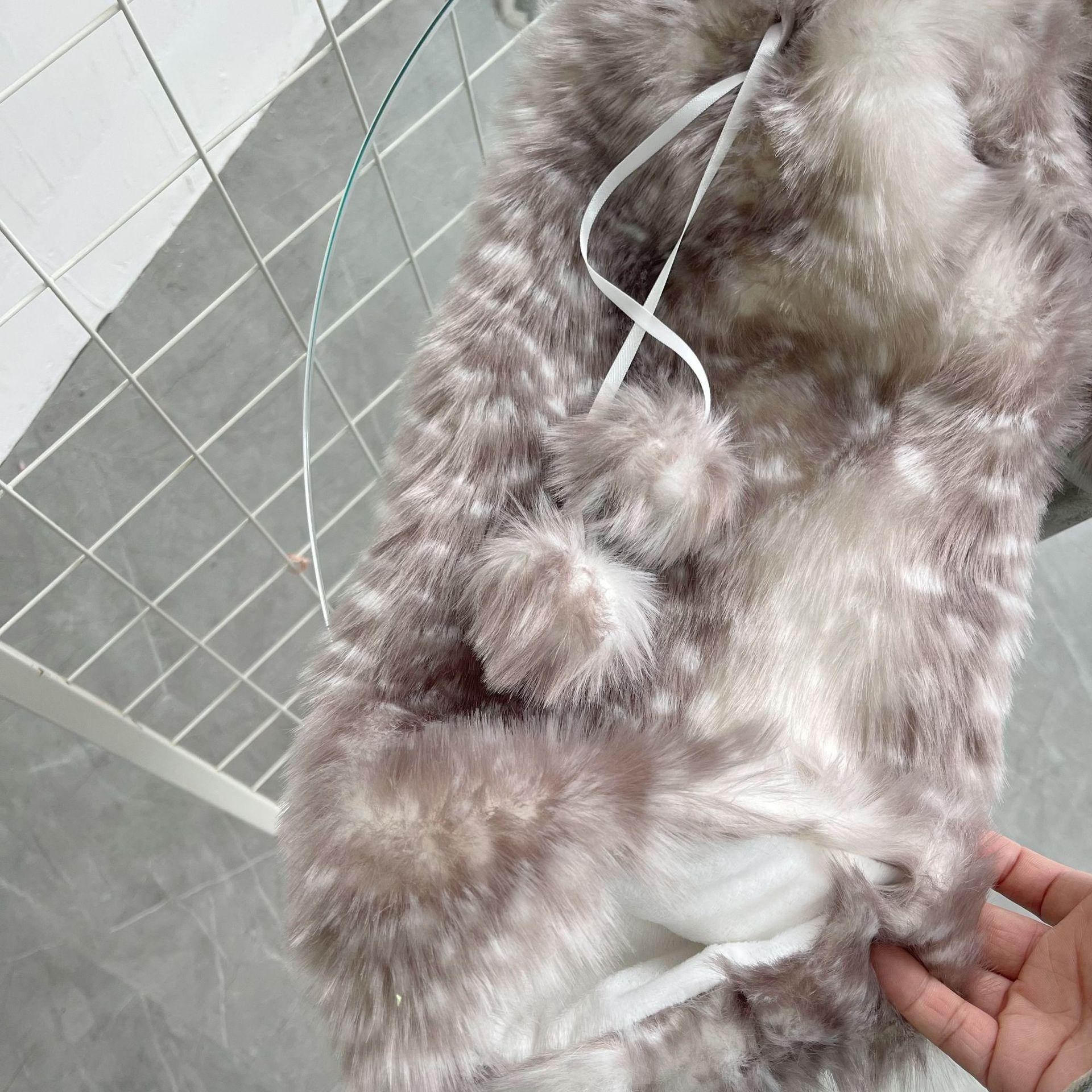 Winter Faux Fur Plush Reindeer Leg Warmers Kawaii Furry Boots Socks Cover Gothic Punk  High Boots Socks Performance Costume