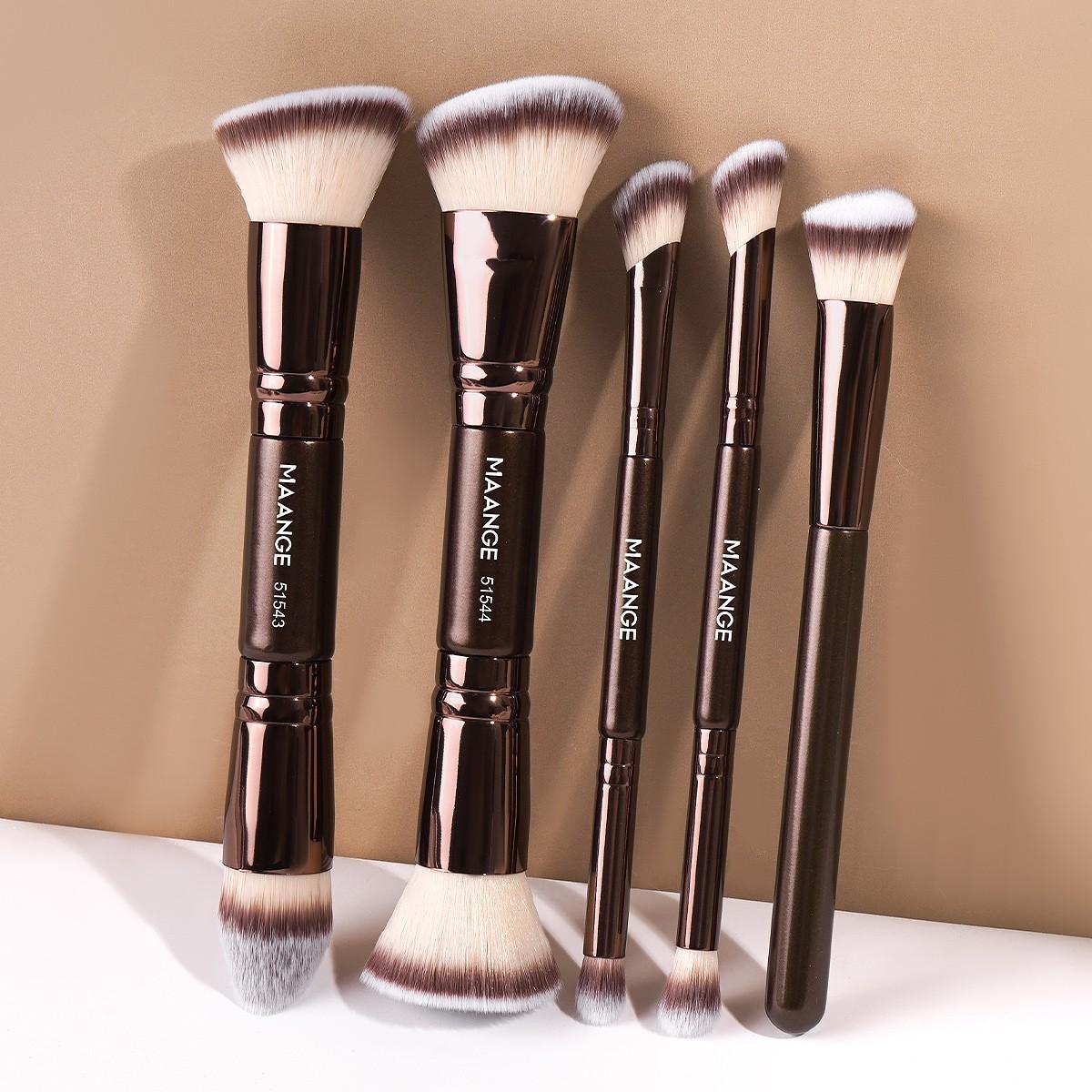 Maange 5-Piece Makeup Brush Set Includes Foundation Brush Concealer Brush Blush Brush Contour Brush Cosmetic Tools
