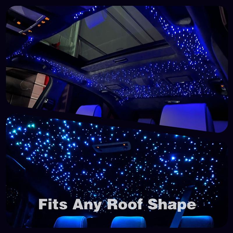 1000pcs*0.02in *6.5ft Fiber Optic Car&Home Headliner Star Light Kit,Roof Ceiling Lights,Color-Changing, App+24 Key Remote Control, Static 15 Color And Rgb Light Change, Fade, Jump, Spark And Adjust Brightness, Mode Speed Adjustment,Interior Led Vehicle