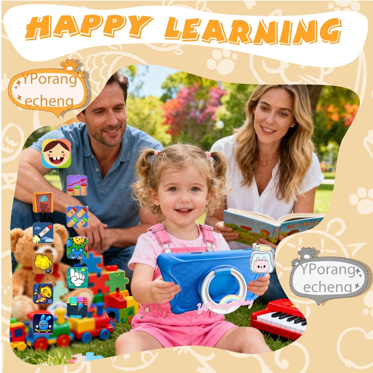 10.1 Inch Android Tablet PC Student Tablets Dual Camera Shockproof Case Student Use Parental Control Educational Features Perfect Christmas Gift