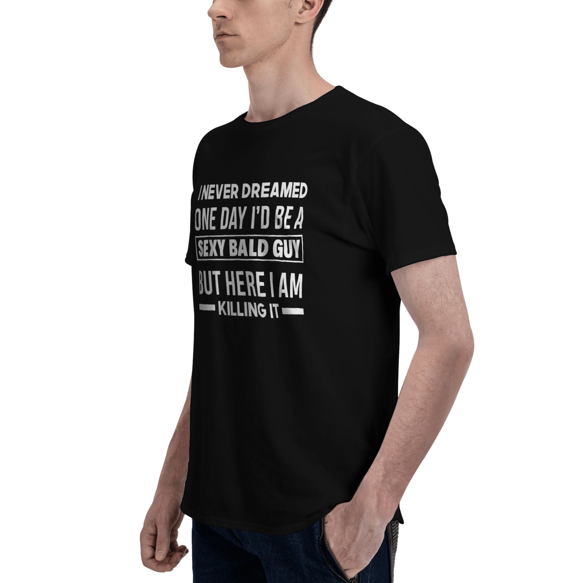 Men'S Funny Bald Head Graphic T-Shirt - 