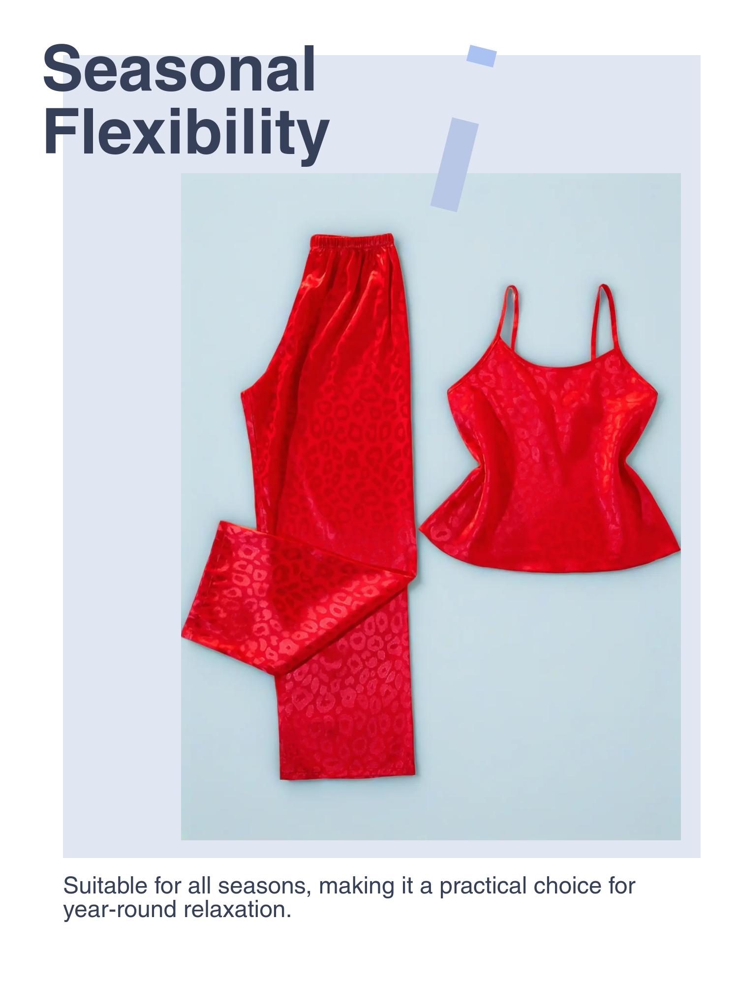 Valentine's Day 2-Piece Set, Women's Embroidered Round Neck Pajamas, Comfortable Sleepwear for Vacation & Casual Wear, Fashion Nightwear Gift