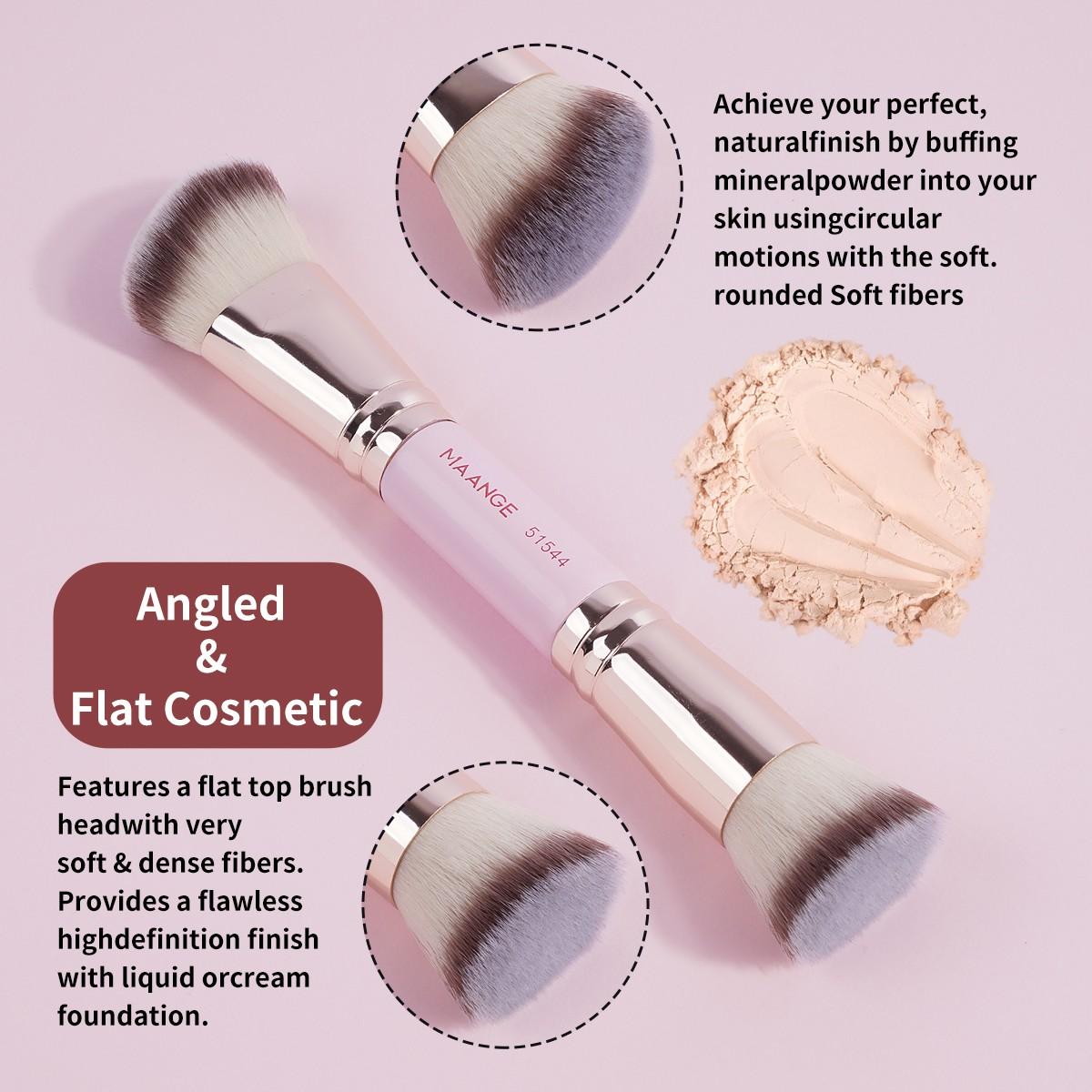 Maange 6-Piece Makeup Brush Set, Makeup Brushes Set, Makeup Tools Set, Foundation Brush, Blush Brush, Loose Powder Brush, Eyeshadow Brush, Concealer Brush, Ideal for Home and Travel