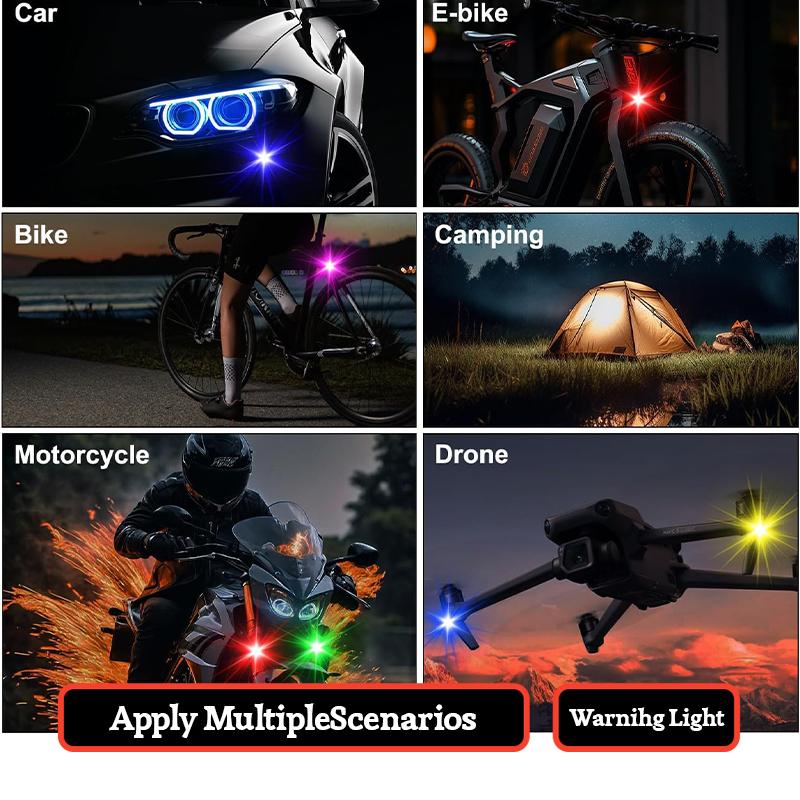 Car Motor RGB LED Waterproof Strobe Light with Wireless Remote Control 10 Lighting Modes for Car Motorcycle Decoration