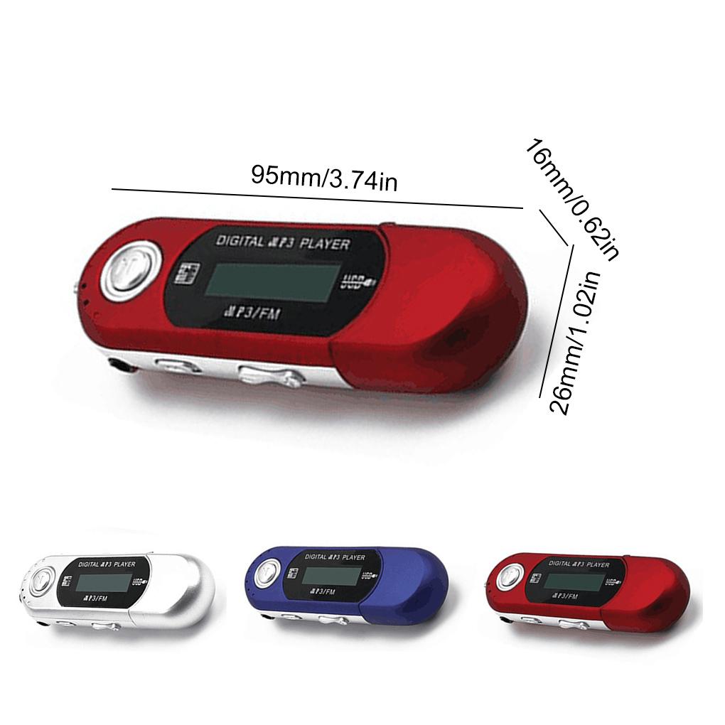 Plastic Silver Portable Digital MP3 Player - USB 2.0 Flash Drive, Lossless Sound, Multilanguage LCD Display, 3.5mm Audio Jack, Automatic Shutdown Function