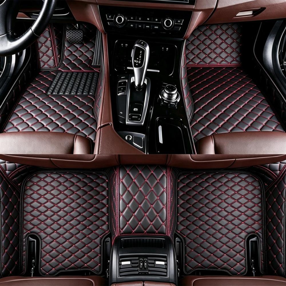 FOR Toyota Tacoma 2005–2015  Model Year PU Leather Full-Coverage Car Floor Mats, Left-Hand Drive [Exquisite Embroidery] Car Floor Mats, All-Weather Use, Modern Car Accessories, Car Floor Liners, Car Accessories