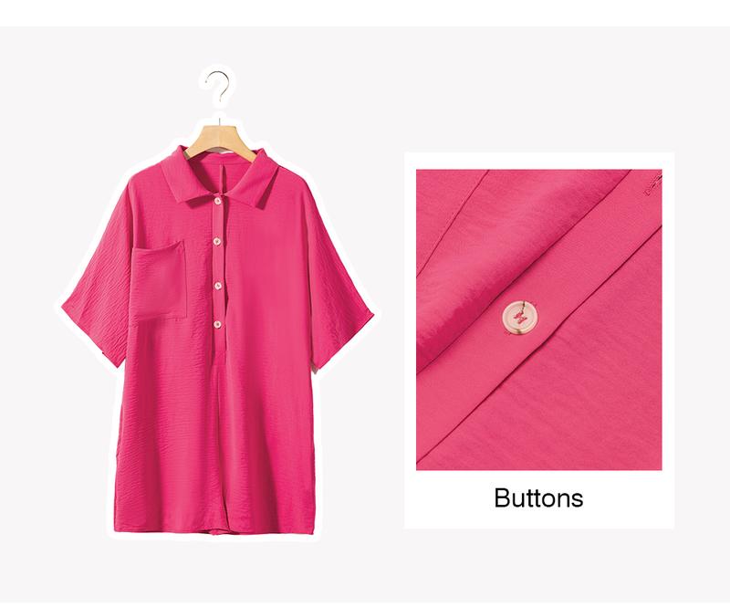 Asvivid Women's Oversized Summer Romper - Half Sleeve Button Collar Pocket Jumpsuit, Casual Chic Loose Fit Vacation Outfit