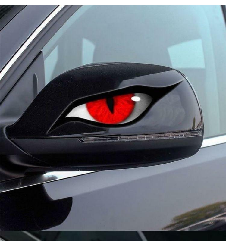 Raptor Eye Evil Eye Decal Auto Accessories - Cool Car Decorations, Rearview Mirror Adhesive Sticker, Sun Protection, Water-Resistant for Rain, Scratch-Resistant, Easy Apply Stylish Exterior Decor, Stickers, Adhesive Sticker, Easy Apply-YY2