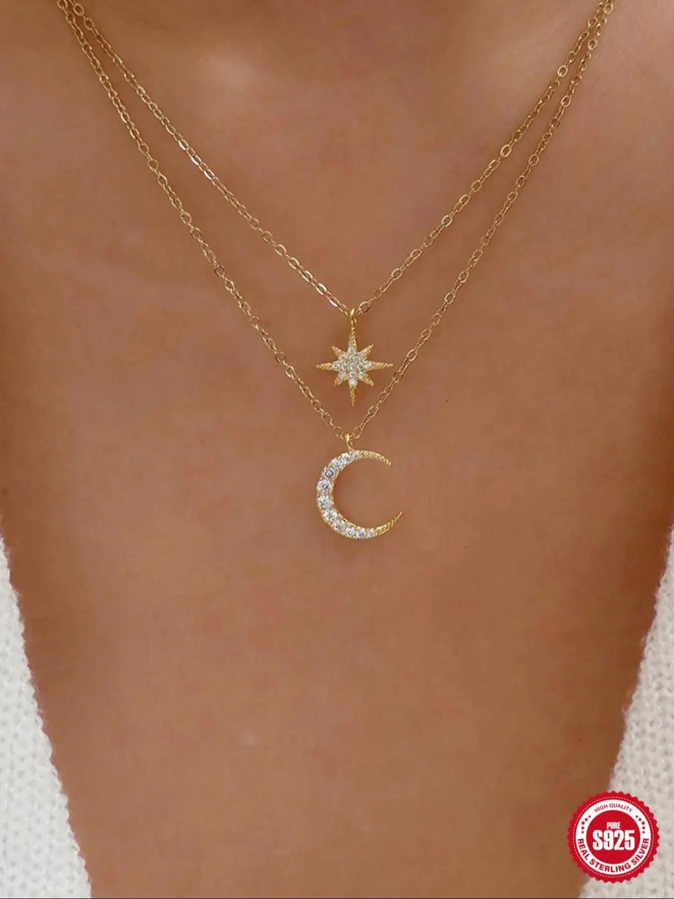 S925 Sterling Silver Fashion Flower Design Artificial Zircon Decor Necklace, Elegant Jewelry for Women for Party, Daily Decor, Trendy All-match & Exquisite Jewelry for Birthday Gift, Cubic Zirconia Pendant