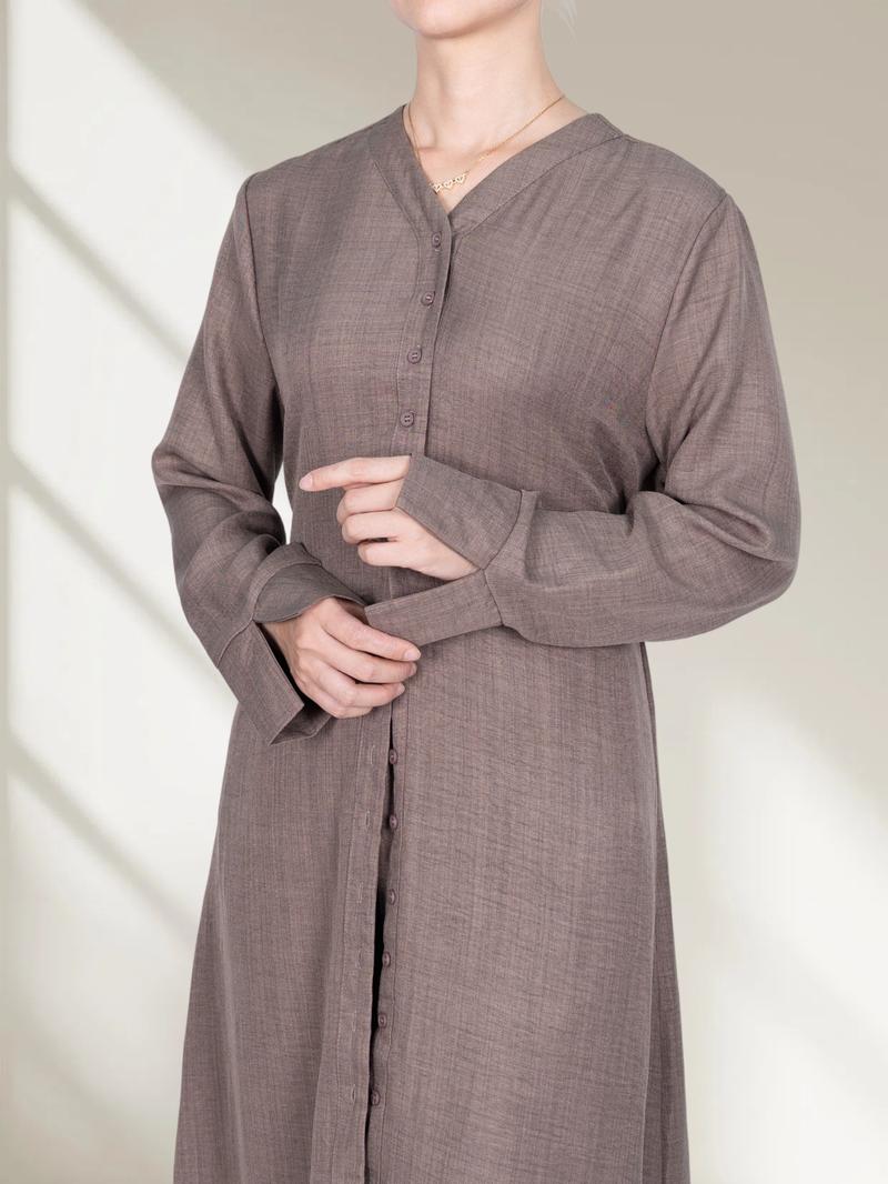 Two-Piece Long Sleeve Tunic Shirt Set with Belted Waist & Loose-Fit Pants, Breathable Linen-Like Fabric, Pocket Design, Casual Wear, Modest Two-Piece Long Sleeve Tunic Shirt Set with Belted Waist & Loose-Fit Pants, Breathable Linen-Like Fabric, Pocket Design, Casual Wear, Modest