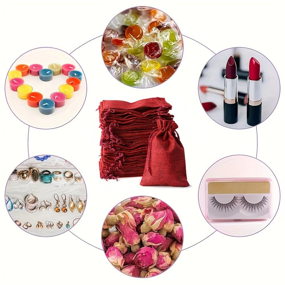 12 Pcs Hemp Drawstring Gift Bags, Reusable Holiday Craft Supplies, Wedding Favors Party Decor, Minimalist Style