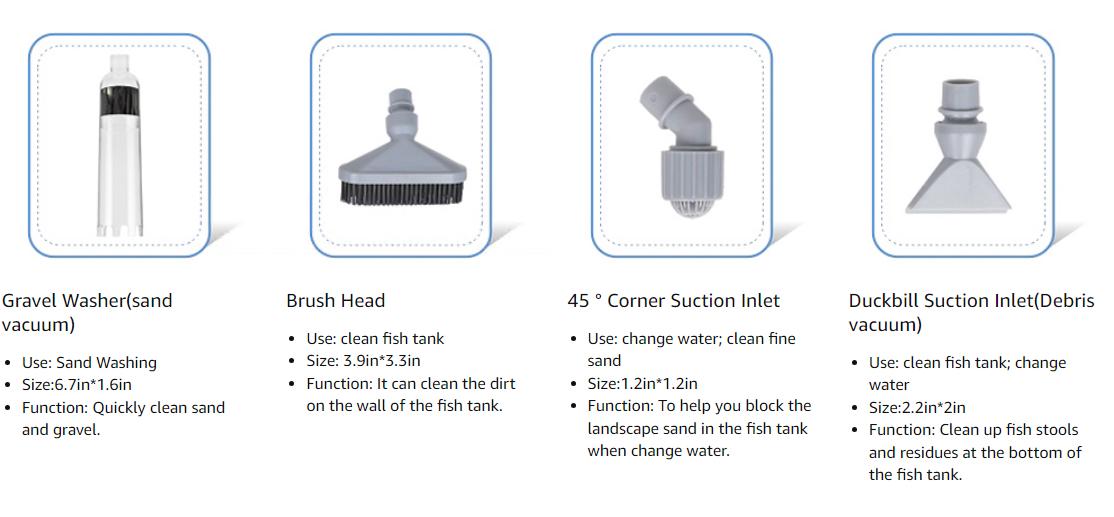 hygger 360GPH Electric Aquarium Gravel Cleaner, 5 in 1 Automatic Fish Tank Cleaning Tool Set Vacuum Water Changer Sand Washer Filter Siphon Adjustable Length Pet Supplies