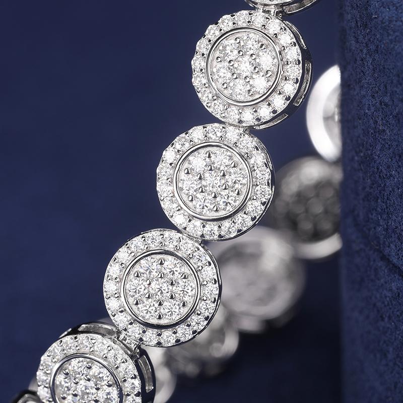 【#B205】UCCIYO 9mm Shiny Lab-Created Moissanite Bracelet Womens Delicate Round Bracelet 925 Sterling Silver Mens Hip Hop Rapper Gift