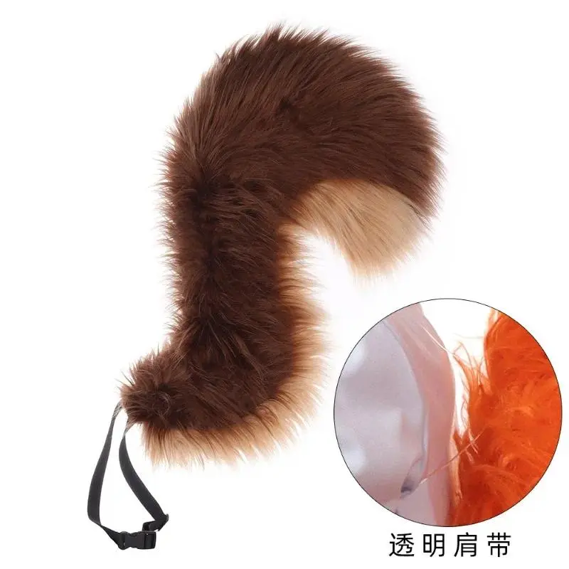 New Archi Handwork Doreen Green Squirrel Girl Big Tail Animal Furry KC Kig Fursuit Plush Fluffy Tails Cosplay Performance Props