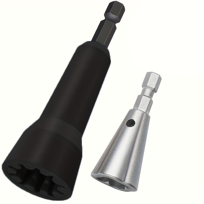 2-Pack Wire Cap Tightener, Wire Crimping Tool, Drill-Compatible, Rotating Connector Socket, 1/4 Inch Jaw, Stripping & Crimping Dual-Use Tool