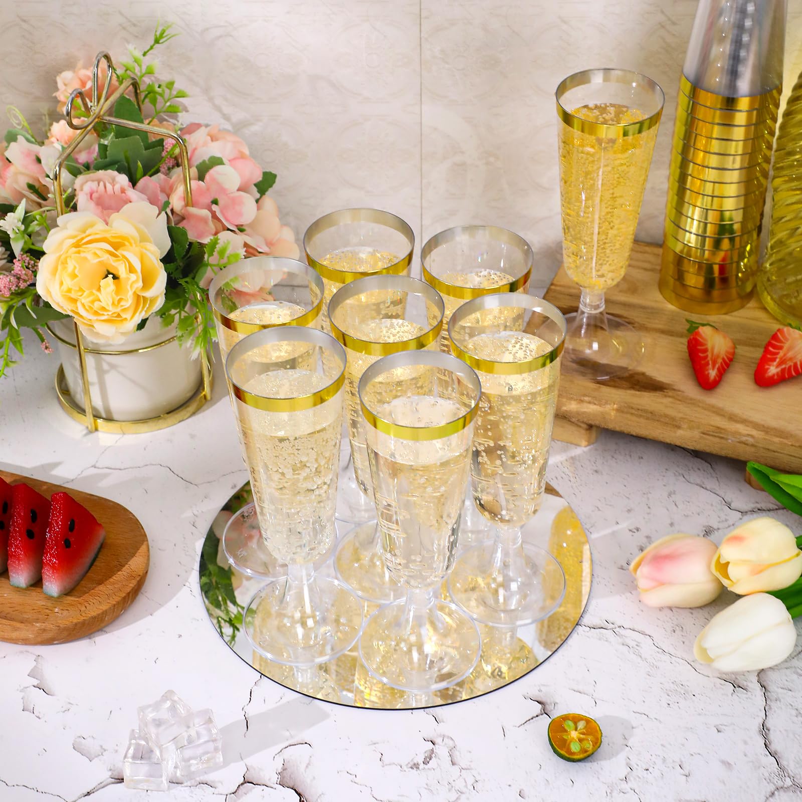 100Pcs 5oz Plastic Champagne Flutes, Disposable Plastic Wine Mimosa Glasses Assemble Plastic Champagne Cup for Party Wedding Cocktail Cup 100Pcs 5oz Plastic Champagne Flutes, Disposable Plastic Wine Mimosa Glasses Assemble Plastic Champagne Cup for Party Wedding Cocktail Cup
