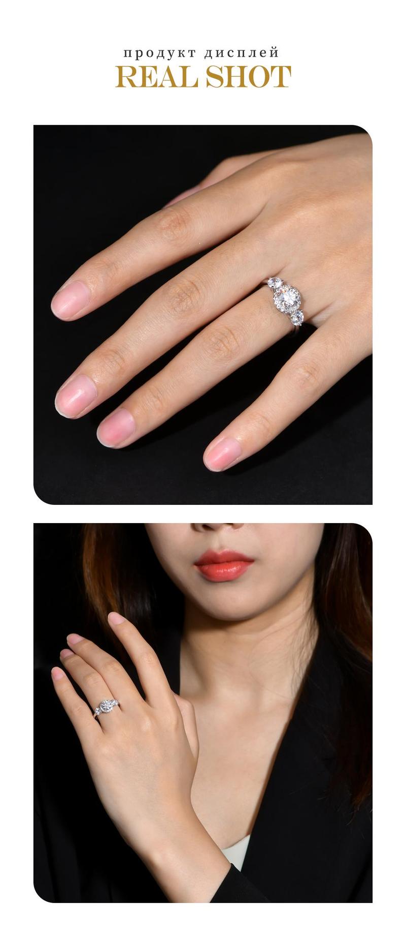 3 Colorful Stone Synthetic Moissanite Ring D Color VVS1 for Women Anniversary Gift Wedding Band Elegant Daily Ring  Luxury Jewelry R027