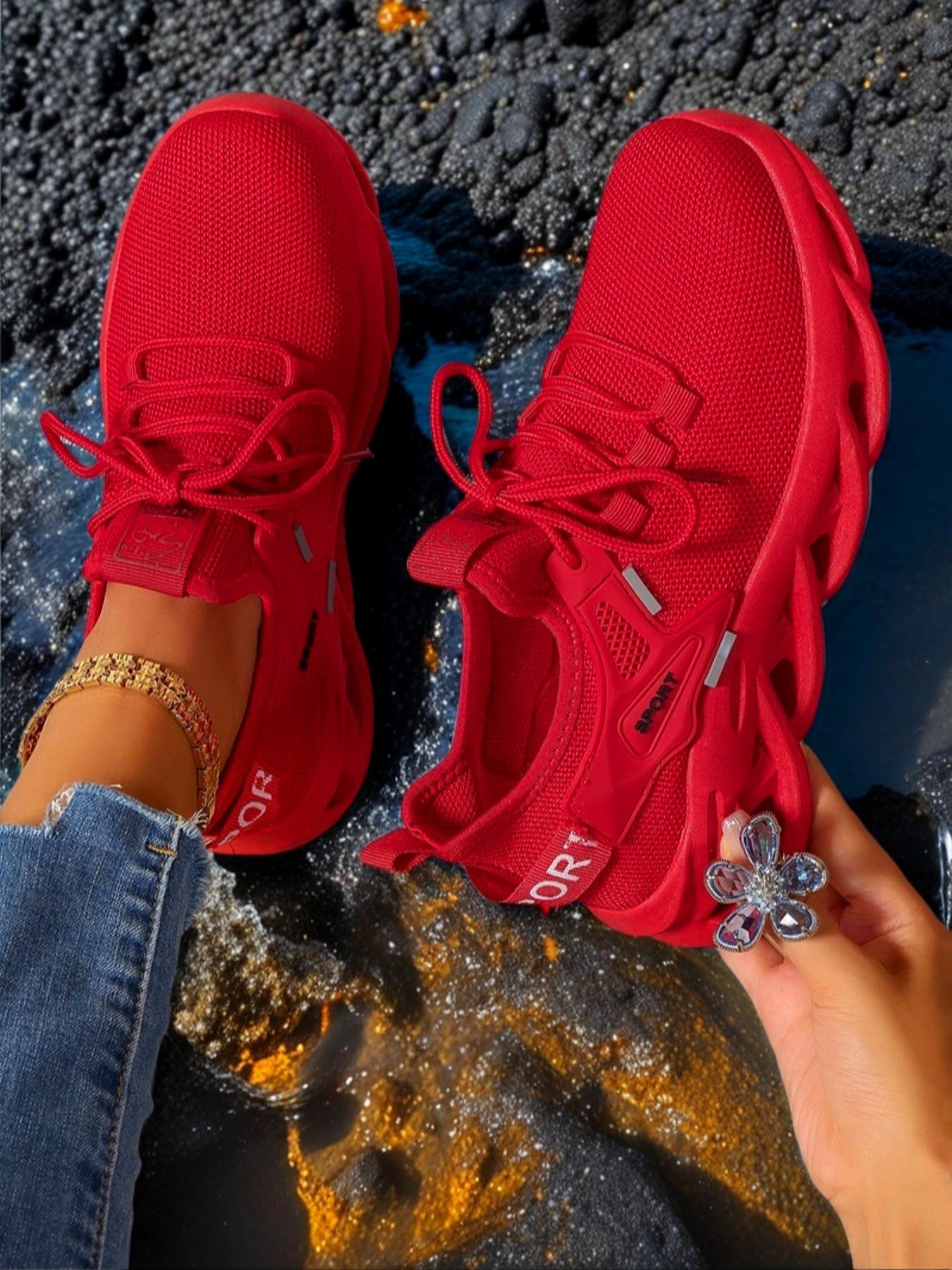 Women's Fashionable Lace Up Low Top Sneakers, Casual Comfortable Breathable Sports Running Shoes, All-match Round Toe Chunky Sneakers for Daily Life, Sporty Running Shoes