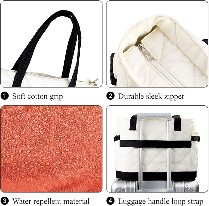 Puffer Tote Bag for Women, Lightweight Puffy Work Handbag, Quilted Purse, Teacher Nurse Quilted Shoulder Bag for School Travel Gym, Cloud Bag w/ Zipper, Daily College Bags, 15.6" Computer Bag, Clinical Nursing Bag, Ideal Gift for Women Puffer Tote Bag for Women, Lightweight Puffy Work Handbag, Quilted Purse, Teacher Nurse Quilted Shoulder Bag for School Travel Gym, Cloud Bag w/ Zipper, Daily College Bags, 15.6" Computer Bag, Clinical Nursing Bag, Ideal Gift for Women