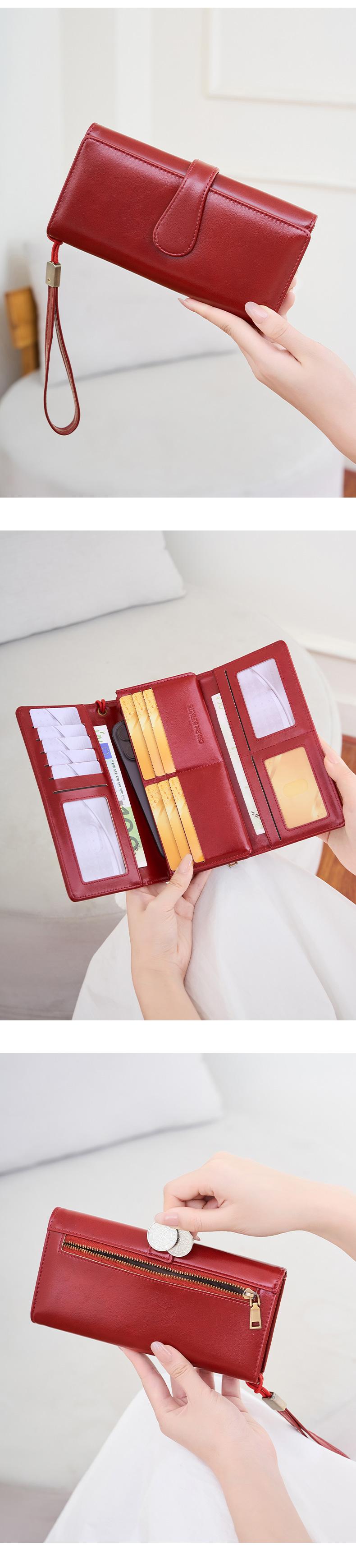 New Rfid Anti-Theft Large Capacity Women's Wallet, Durable Wallet, Trifold Wallets, Vintage Multi-Functional Trifold Long Wallet with Card Slots ID Window Phone Slot