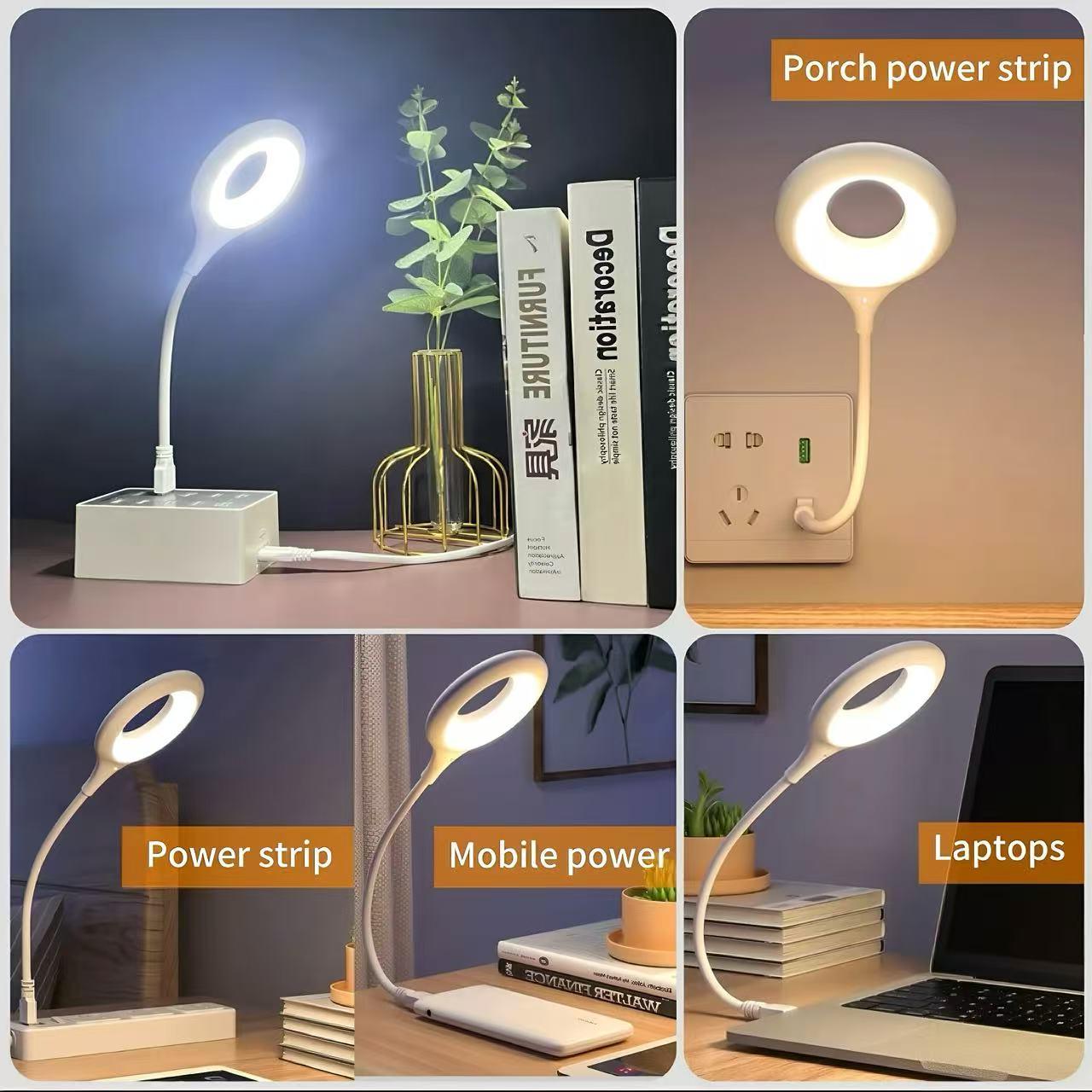 2pcs Smart Voice-Controlled Light, Multifunctional Lighting, No Bluetooth Required, Three Lighting Modes, Five Brightness Levels, Plug-and-Play, Portable USB Light, Gooseneck LED Light, Hands-Free, Night Light, Ideal for Bedrooms, Reading, gift