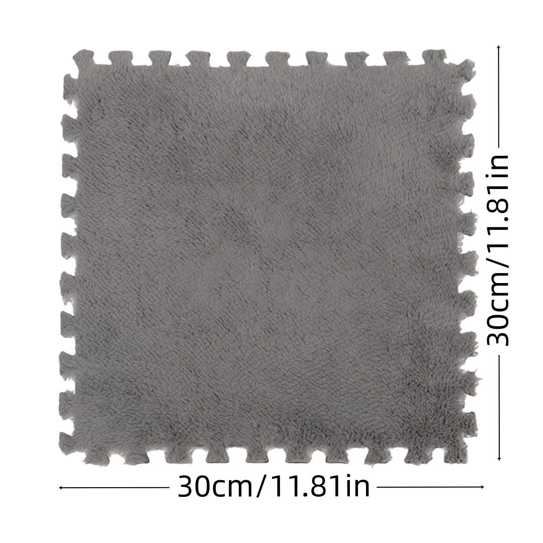 24-piece patchwork foam floor mat, soft interlocking carpet tiles, fluffy puzzle area mat, suitable for bedroom and living room, Interlocking Washable Rugs, Super Soft Rug, Fluffy Nursery Rug, Furry Floor Rugs