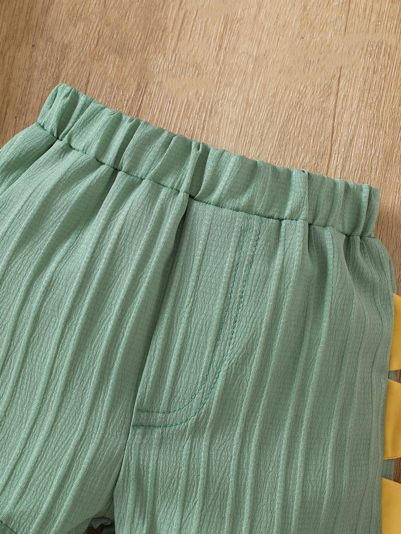 Baby Boys Three-Piece Set Dinosaur Short Sleeve Shirt + Shorts + Sun Hat, Cute Summer, Soft Breathable Fabric