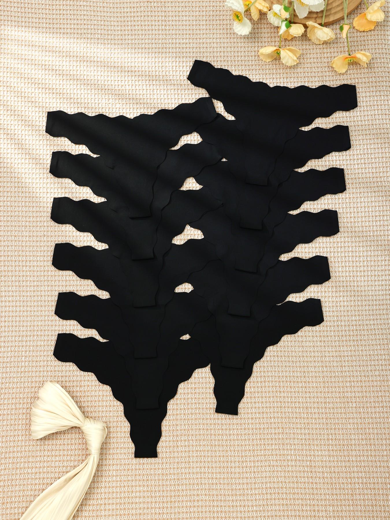 Women's Seamless Low-Waist Soft Comfy Panties Set, 12-Pack Fitted Bikini Underwear, Casual Plain Design, All Seasons Wear