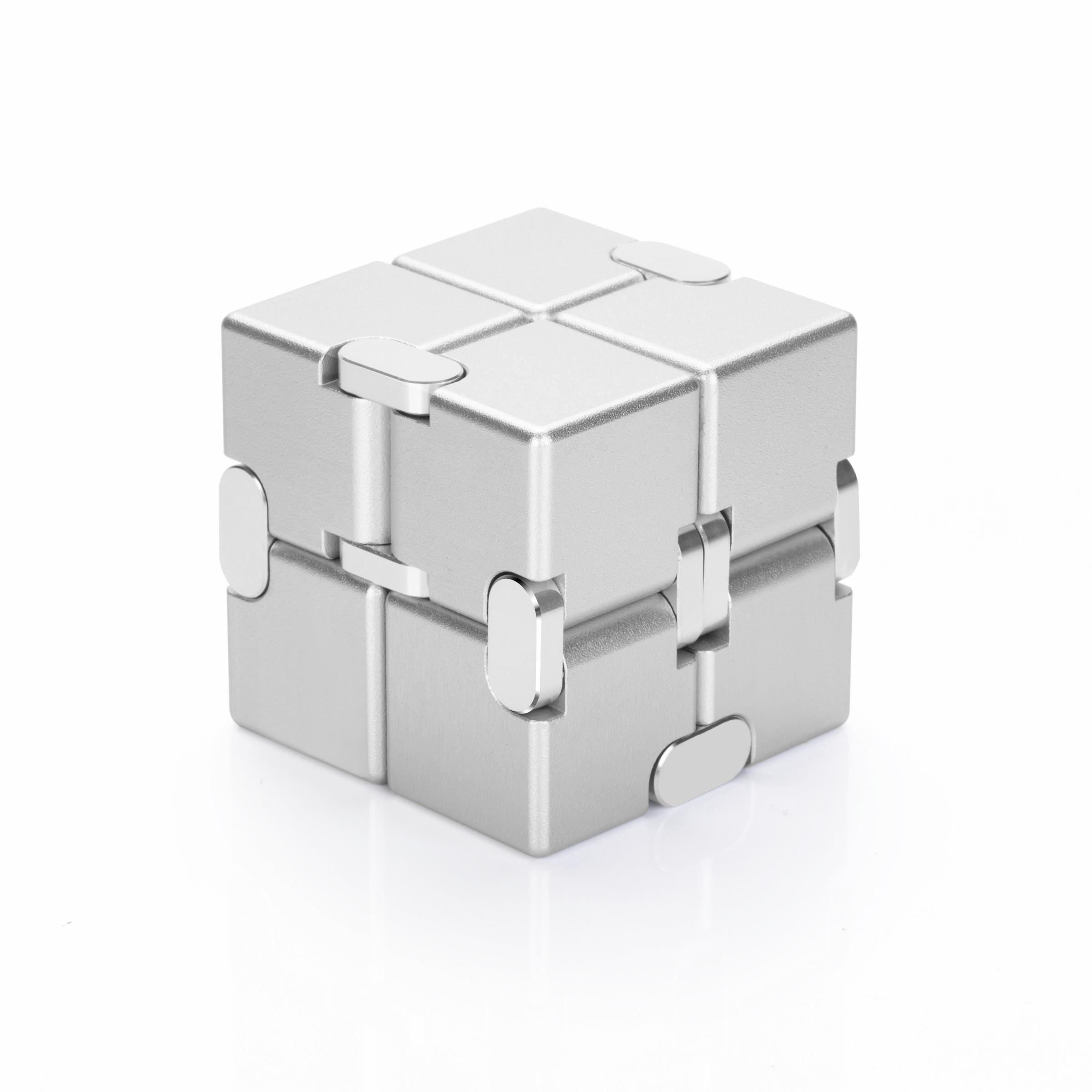 Aluminum Alloy Stress Relief Cube, Anti-Scratch Smooth Rotation, Unisex Finger Pressure Relief Toy, Office Desk Decor, Ideal Gift