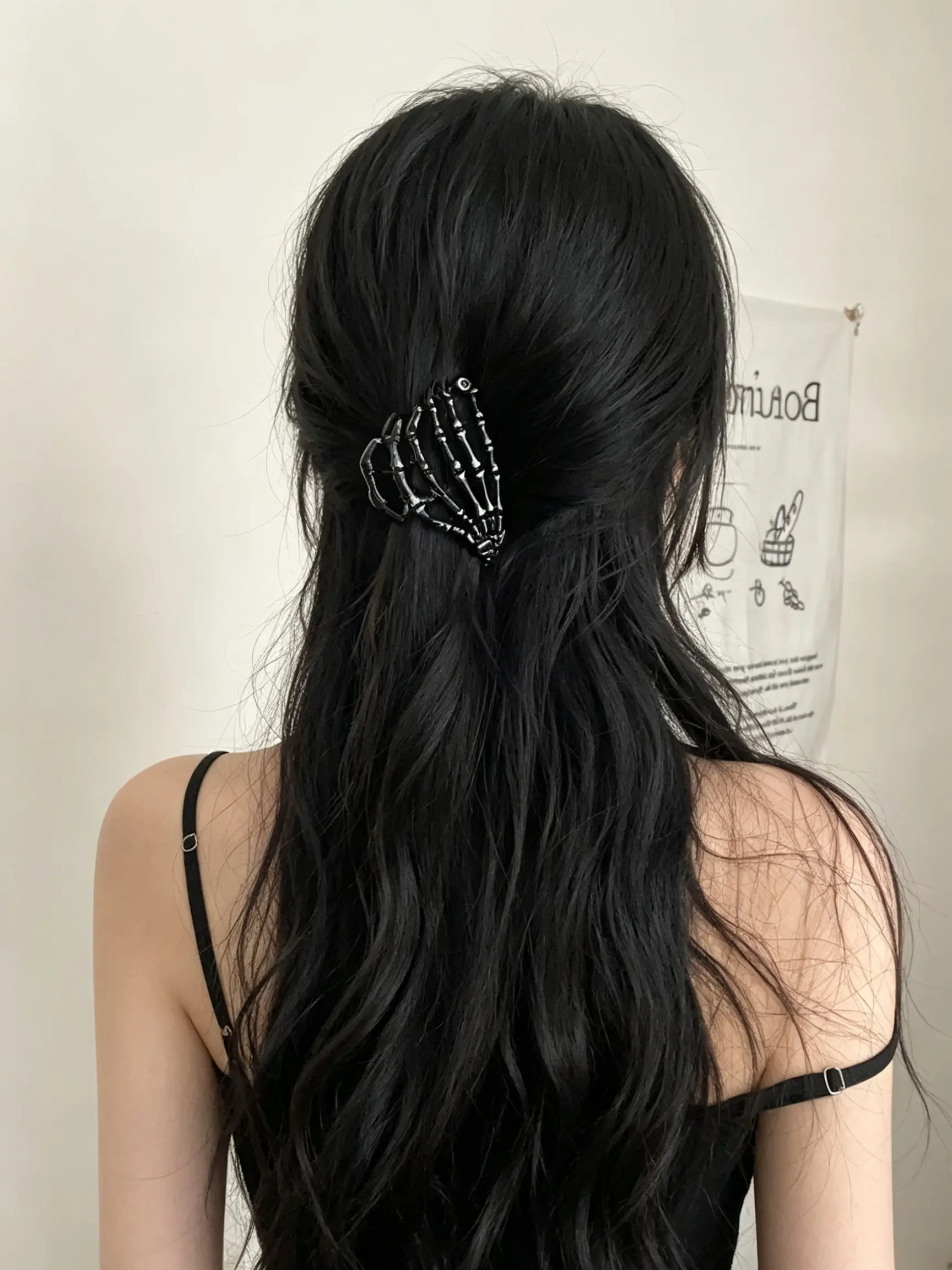 Gothic Skull Claw Hair Clip, Punk Style Heavy Skeleton Design, Halloween, Gothic Fashion, Daily Wear, Unisex Teenage Fashion Accessory