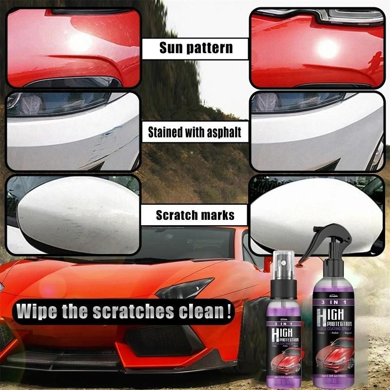 3 In 1 Car Ceramic Coating Spray 100ml Polishing Spraying Wax Polishing Paint Coating Agent Body Compound Scratch Repair