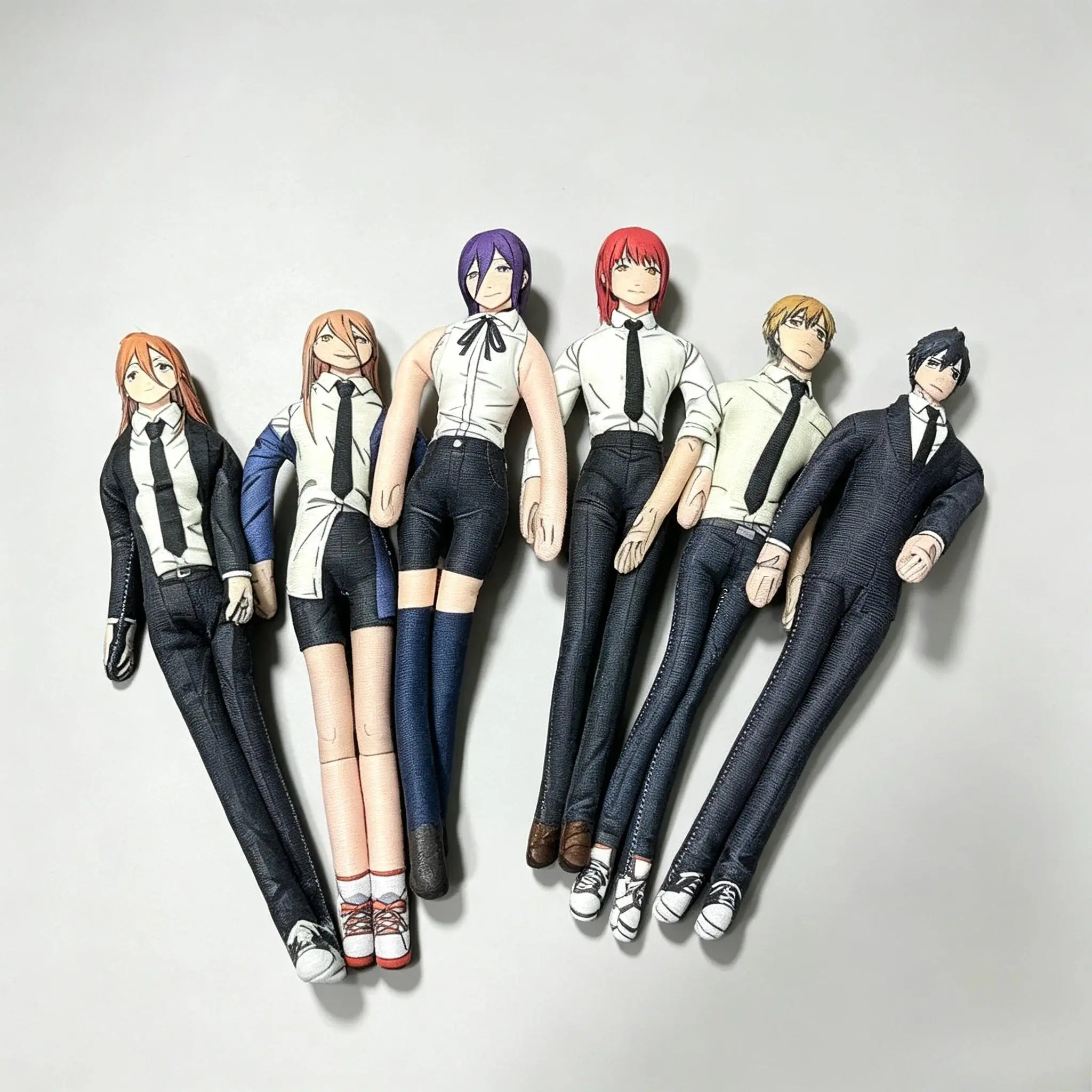 Anime Denji Power Makima Aki Cosplay Stuffed Doll Front Back Different Expressions Movable Wire Skeleton Action Toy