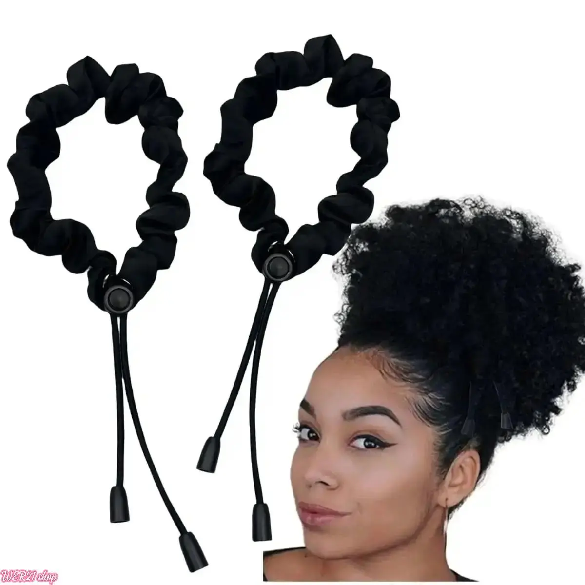 [WER21]4-Pack Black Satin Scrunchies - Bag Charm Twillies, Adjustable No-Damage Hair Ties for Thick Hair, Suitable for Family Gatherings, Party Use, Casual, Curly, Unisex, Athletic, Soft Hair Ties, Hair Style Accessory