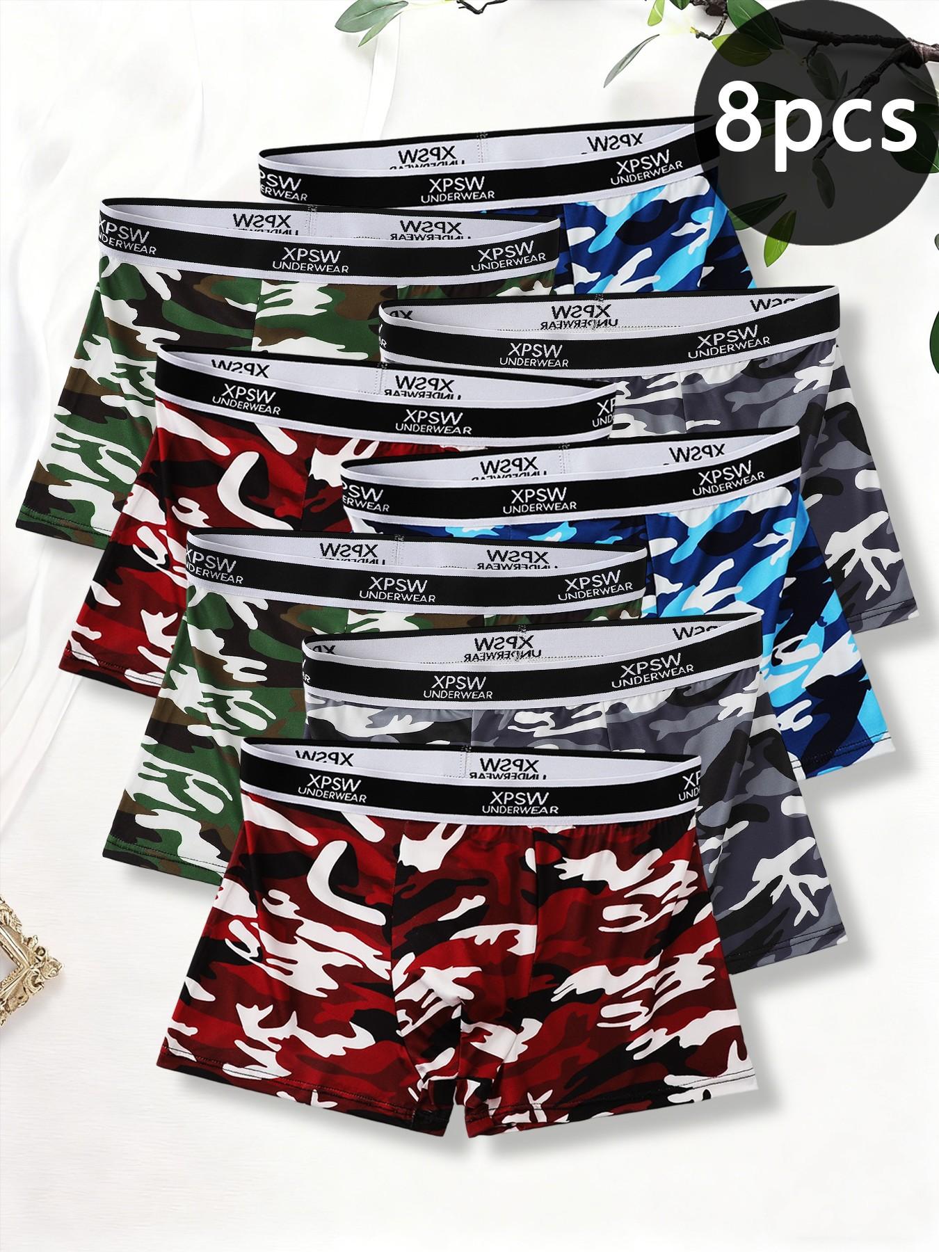 Full of street style! Men's trendy camouflage boxer briefs, durable and resistant to wear without deformation, a must-have for sporty fashion men.